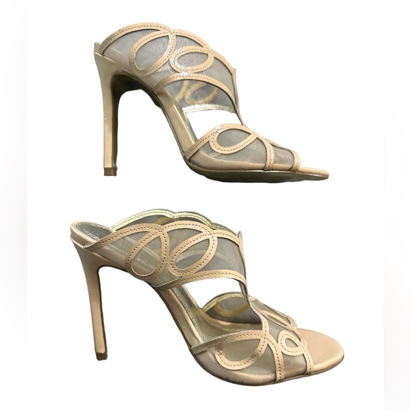 Adrianna Papell Slip On Sheer Nude / Tan Sexy High Heel Shoes Women’s Sz 6 EUC - Picture 1 of 7